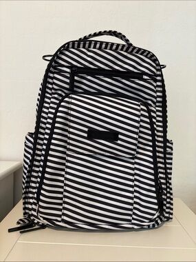 Ju-Ju-Be Black & White Striped Diaper Backpack